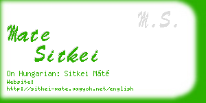 mate sitkei business card