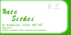 mate sitkei business card